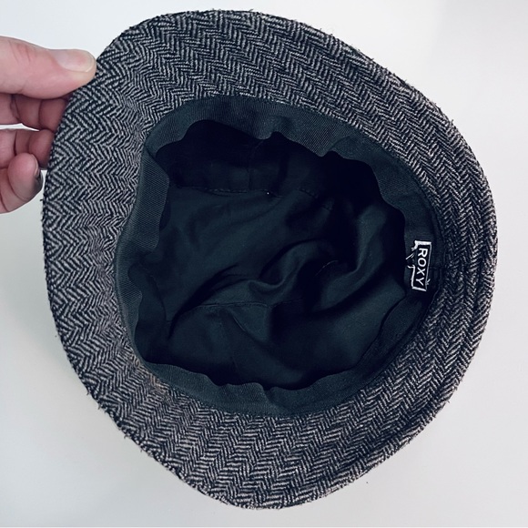 ROXY Tweed Bucket Hat grey buttons size S/M - Picture 10 of 12